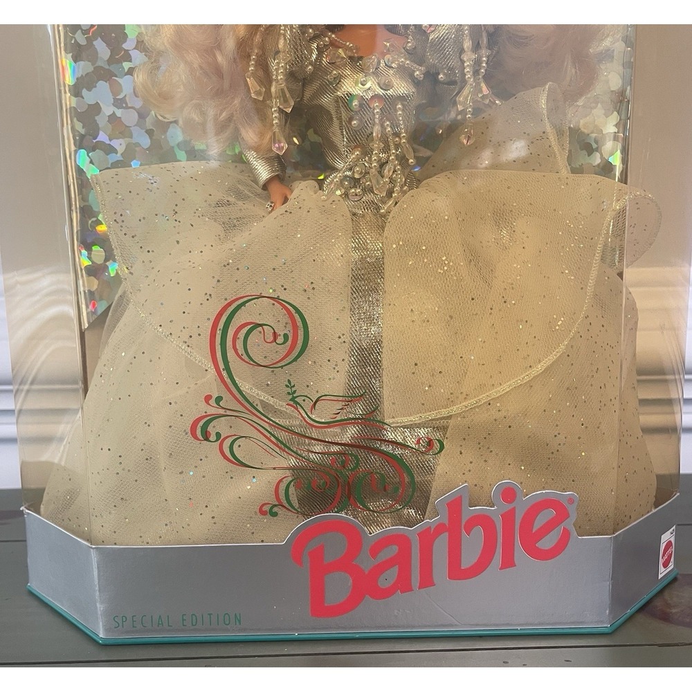 Mattel 1992 Barbie Doll Blonde Silver Dress 1429 Happy Holidays Special Edition - Picture 4 of 13